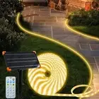 50Ft Solar LED Strip Lights Outdoor, 540 Long Warm White