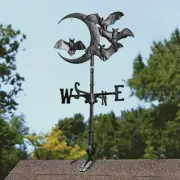 Design Toscano Crescent Moon Vampire Bats Metal Weathervane: Roof Mount