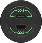 Switch Boss Dual Type-C USB Charger Round - Green LED/NO PANEL