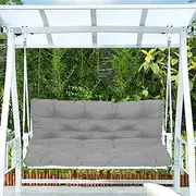 Outdoor Swing Seat Cushion with Backrest Waterproof Garden Bench Pad for Patio 100x100x10cm Light Grey