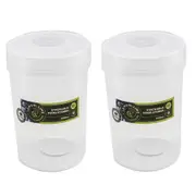 6 x 1800ml Screw Top Stack-able Plastic Food Storage Container Box Tubs Lid BPA Free