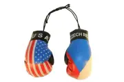 USA & CZECH REPUBLIC Country Flags Mini BOXING GLOVES .. New