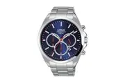 LORUS Men's Stainless Steel Chronograph Quartz Wristwatch - Model LRS1234, 10 ATM Water Resistant, Black Dial