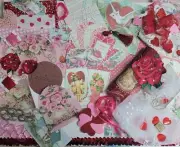Valentine's/ Love junk Journal Kit/Mix Media/ Slow stitch/February/ Ephemera.