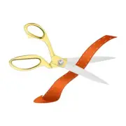 Ribbon Cutting Scissors Gold 10.5 Inch Stainless Steel for Ceremonies