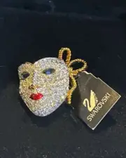 SWAROVSKI MARDI GRAS MASK PIN BRAND NEW WITH TAG