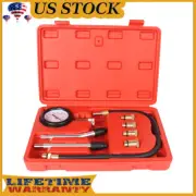 8PCS Compression Tester Kit 0-300 PSI Petrol Gas Engine Cylinder Pressure Gauge