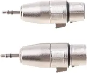rockible 2 Pieces Stereo 3.5mm Male to Female XLR Audio Adaptor