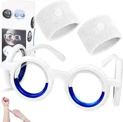 lankai Set of 3 Motion Sickness Glasses Set, Anti Motion Sickness, Nausea Glasses, Travel Sickness Glasses for Children, with Bracelets for Relieves Nausea and Vomiting, for Seasickness, Travel