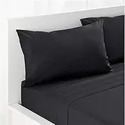 A Pair of 100% Bamboo Black Pillow Cases Pillow Slips 48x73cm