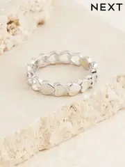 Sterling Silver Mother Of Pearl Heart Ring (AA2014) | $41