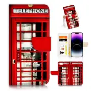 ( For iPhone SE 2016 1st Gen ) Flip Case Cover AJ26435 Red UK Phone Booth
