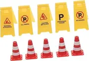 Yardwe 10pcs Traffic Signs for DIY Construction Scenes Educational for Traffic Learning and Table Layouts