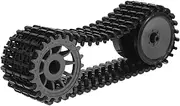 1 Set Robot Crawler Tank Tracks with Coupler Drive Wheels Replacement Tracks for Remote Control Tank Model Building and Car Model Assembly Black