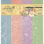 GRAPHIC 45 花卉市場素面 12X12 英吋襯紙本 FLOWER MARKET PATTERNS & SOLID