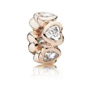 New Genuine Pandora Rose Gold Space in My Heart Sparkling Spacer Charm 781252CZ