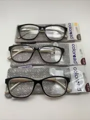 "3 PAIR" R35 FOSTER GRANT Coloread +3.25 KINSEY GOLD Readers READING GLASSES