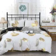 Fabric Fantastic Reversible Design Super King Size Gold Quilt/doona/duvet Cover Set