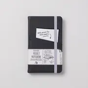 Bookaroo Pocket Notebook with Pocket A6 Lined Black, Artico 43010
