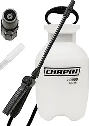 Chapin 20000 Made in USA 1 -Gallon Lawn and Garden Pump Pressured Sprayer, for Spraying Plants, Garden Watering, Weeds and Pests, Polypropylene, Translucent White