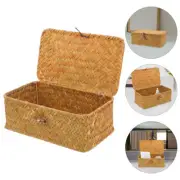 Small Basket with Lid Baskets Multifunctional Storage Straw