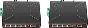 Binxind 2X 5 Ports 100M Industrial Network Switch RJ45 Hub Internet Splitter RJ45 Switch Plug &Play DIN Rail Type Enhance Switch