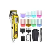 Hatteker Gold Mens Hair Clipper Cordless Hair Trimmer Professional Haircut Barber Kit Hair Cutting Kit RFC-686GOLD