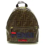 FENDI 芬迪 FILA BRAUN ZUCCA FIL A N I 5 後背包 女用 棕色 皮革 帆布 日本直送