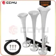 3 Trumpets 135dB Chrome Air Horn Kit For Truck Train Van Need Air System