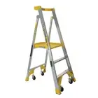 Bailey P170 Aluminium Platform Ladder 3 Steps 0.9m Platform 170kg Wheels FS13538