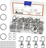 125Pcs Silver Key Chain Rings Set Include Jump Rings Lobster Claw Clasps Keychain Hooks with Key Rings for Necklace Bracelet Crafts Jewelry Making