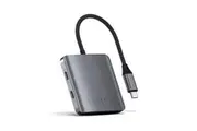 Satechi 4-Port USB-C Hub w Power Delivery 100W Travel-Friendly Adapter Grey