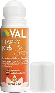 VAL Magnesium, Roll-on Applicator, Relaxation Formula for Children, Zechstein Magnesium Chloride, Chamomile, Shea Butter and Natural Essential Oils to Help Kids Sleep, Support Balanced Mood