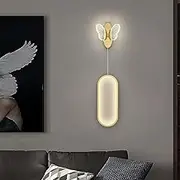 XINYASEE Bedroom Wall Lamps Creative Butterfly Lamps, (Three Light Changing Colours) Living Room Sofa Back Wall Lamps (Gold-B)