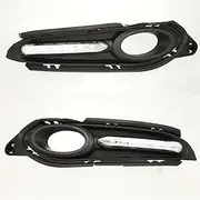 Turn Signal Lights for HR-V Vezel 2015 2016 2017 2018 with Yellow Turn Signal Relay Fog Lamp Cover LED Daytime Running Light Car DRL Turn Signal Lights(Model A)