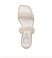 Dolce Vita Women's Indy Braided Leather Flat Mules Sandals Ivory Stella Size 9