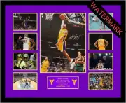 KOBE BRYANT LA LAKERS LIMITED EDITION 100 ONLY SIGNED & FRAMED MEMORABILIA