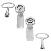 2 Sets Cabinet Door Latch Lock Metal Cam Locks Drawer Lock with Key Mailbox