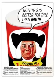 VINTAGE AD MAGNET-NOTHING IS BETTER FOR THEE THAN ME QUAKER OATS-OLD AD MAGNET
