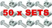 50Pk x M6 Cage Nuts Clip Nuts Bolt Screws for RackMount Data Cabinet 50x SET 50