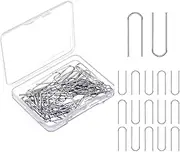 200 Pieces Nichrome Wire High Temp Fusing Wire,U Hanger Hooks for Pendant, Ceramic Ornaments, with 21 Gauge Plastic Storage Box for Hobbyists DIY Pendant，Bead Ornaments，Supplies Fusing in Glass