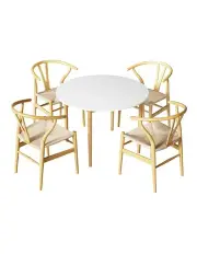 [Artiss] Wood Dining Table And Chairs Set Of 4 in Beige