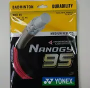 5 Pkts YONEX Badminton Nanogy 95 NBG 95 String, Red, Durable & Repulsion, Genuin