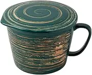 Soup Bowl,Rice Bowl,reakfast Bowl,Ceramic Ramen Bowl with Handle and lid, Large Noodle Cup with Lid, Deep Soup Bowl Microwave Safe.-blue-850ml, 30oz (Color : Green, Size : 850ml)