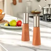 2Pcs Salt and Pepper Grinder Set Salt and Pepper Mill Set for Kitchen Picnic BBQ