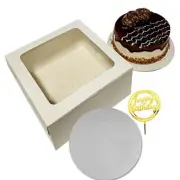 10 Pack 10 Inch Cake Boxes with Clear Window for Cake Cupcake Pie Dessert