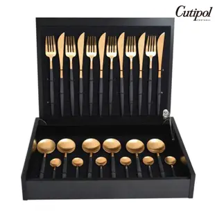 葡萄牙Cutipol-GOA黑金系列餐具 主餐刀叉匙24件組 禮盒組