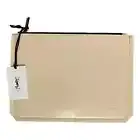 YSL Beaute Yves Saint Laurent Pouch Cosmetic Bag Clutch Beige