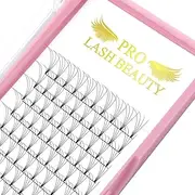 Premade Fans Eyelash Extensions 4D-C-0.10-12 Short Stem Premade Volume Eyelash Extensions .07 .10 C D Curl Pre made Lash Fans 9 to 20 mm Volume Lash Extensions (4D-C-0.10,12mm)