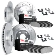 Dynamic Friction Company 7514-59084 Brake Rotor Dimpled & Slotted Silver